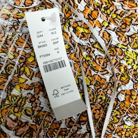 J crew Smocked cross-back dress in medallion floral - Picture 5 of 8